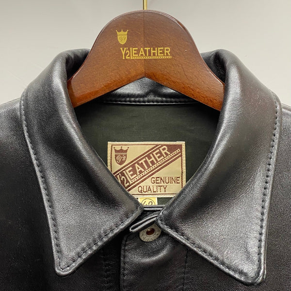 【曜日割引対象外】 ワイツーレザー Y'2 LEATHER ANILINE HORSE 1st Type G JACKET ジャケット ブラック 42サイズ 201MT-3637 VB