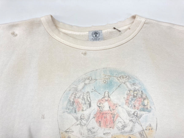 セントマイケル SAINT MICHAEL 21SS CREW SWEAT SHIRT クルーネック スウェット ヴィンテージ加工 白 SM-S21-0000-013 スウェット プリント ホワイト Sサイズ 104MT-1657