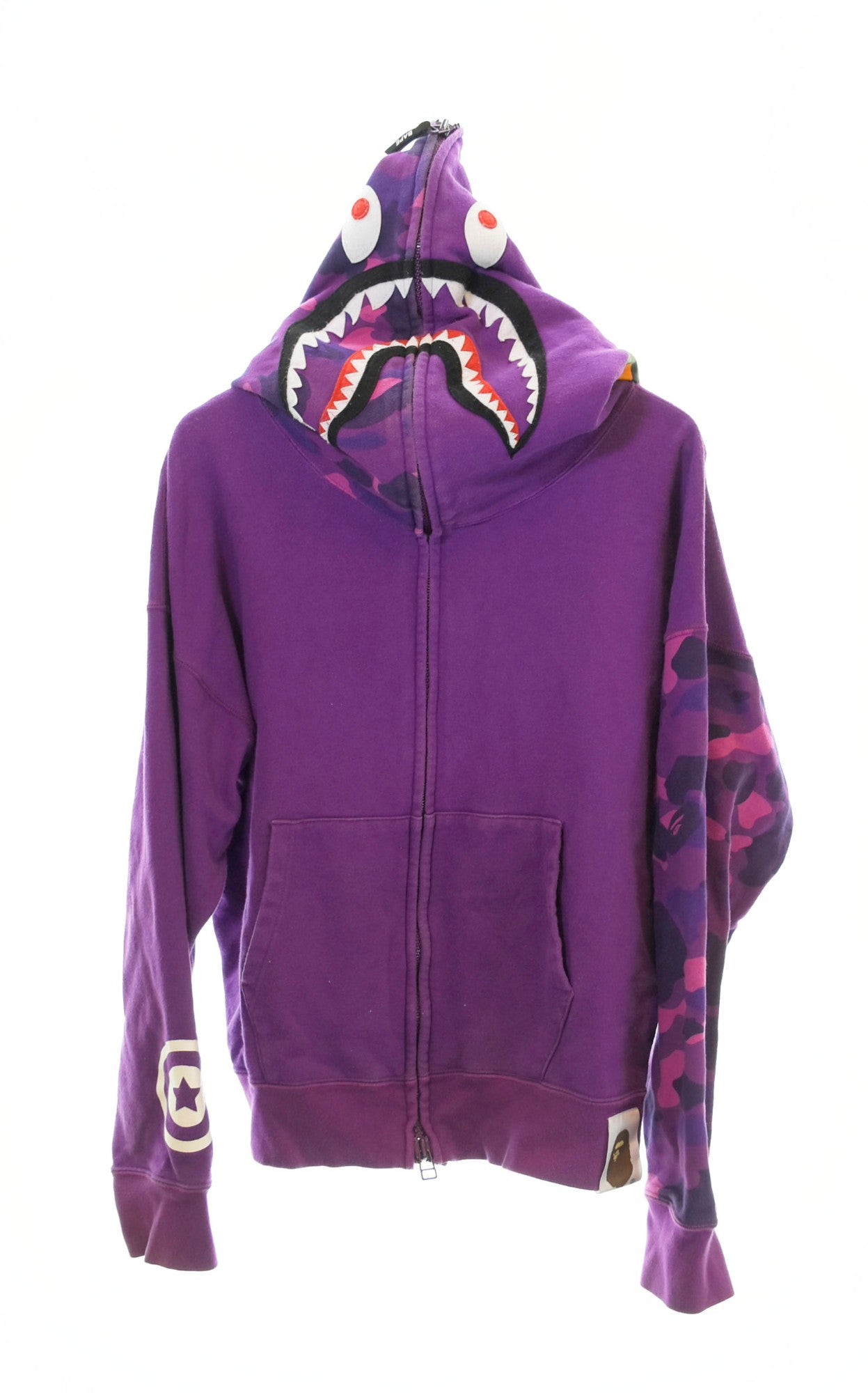 アベイシングエイプ A BATHING APE SHARK FULL ZIP HOODIE シャークパーカー 紫 001ZP1301018M パーカ  パープル Mサイズ 103MT-1411 | 古着通販のドンドンサガール