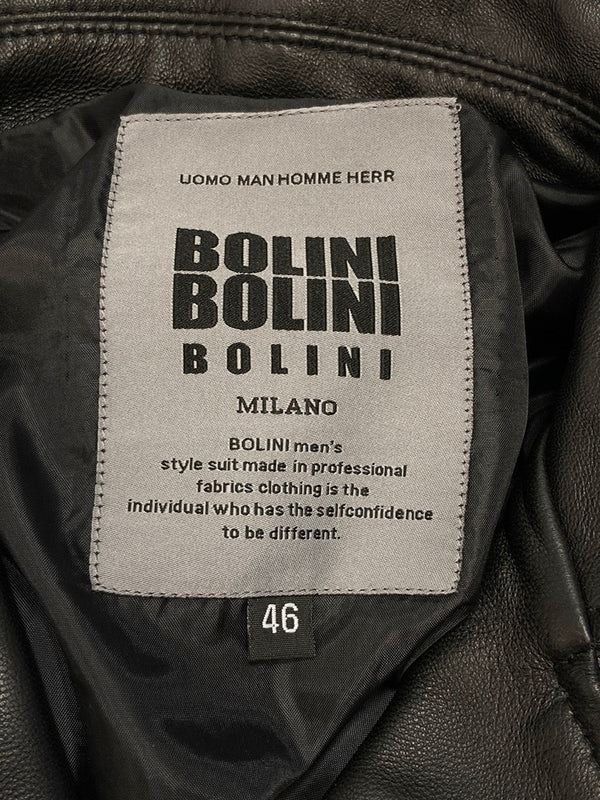 ボリーニ BOLINI BOLINI MILANO ダブルライダース ラムスキン TCB0420 CA009822 黒  サイズ 46 ジャケット 無地 ブラック 101MT-2188