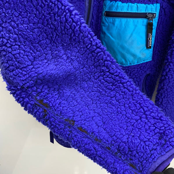 【曜日割引対象外】 パタゴニア PATAGONIA 80's レトロパイル カーディガン USA製 ジャケット ブルー Mサイズ 201MT-3742 VB