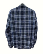 メゾンマルジェラ Maison Margiela LINEN CHECK SHIRT リネン チェック シャツ ボタンダウン BD 長袖 麻 薄手 青 S50DL0282 S44742 サイズ 38 長袖シャツ チェック ブルー 104MT-1072