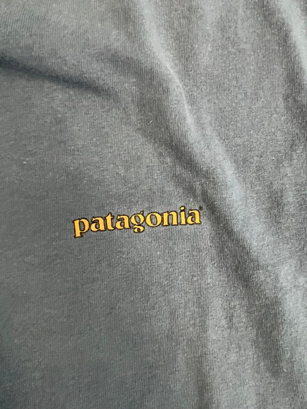 パタゴニア PATAGONIA 90s Vintage ヴィンテージ USA製 Benetical T's Long Sleeve 長袖 カットソー ロゴプリント バックプリント XL ロンT ブルー LLサイズ 101MT-4694