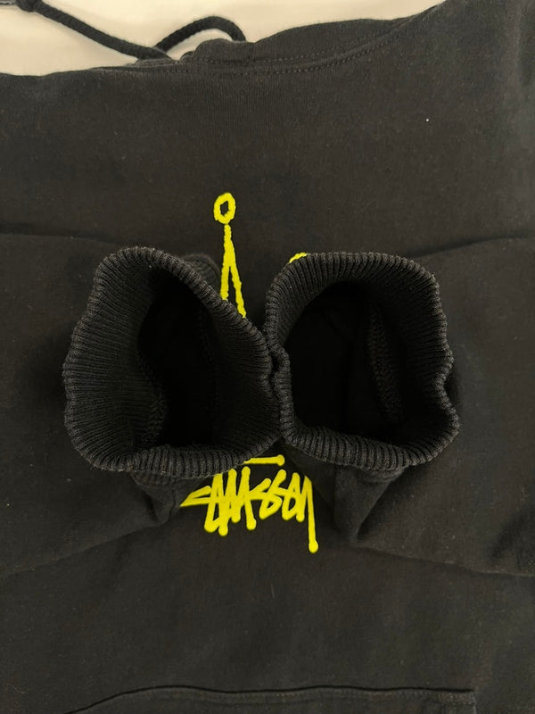 ステューシー STUSSY Broken Crown ブロークン クラウン フーディ スウェット 黒 パーカ ブラック Mサイズ 101MT-4551