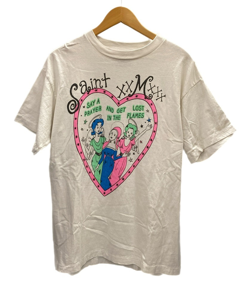 セントマイケル SAINT MICHAEL PINK HEART L/S TEE ピンクハート プリントTシャツ SM-A21-0000-005  Tシャツ ホワイト Mサイズ 101MT-3121 | 古着通販のドンドンサガール