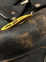 トリプルシックス 666 LEATHER JACKET レザー ジャケット ダブル ライダース バイカー ワッペン アウトドア アウター 黒 サイズ 36 ジャケット 総柄 ブラック 104MT-1697