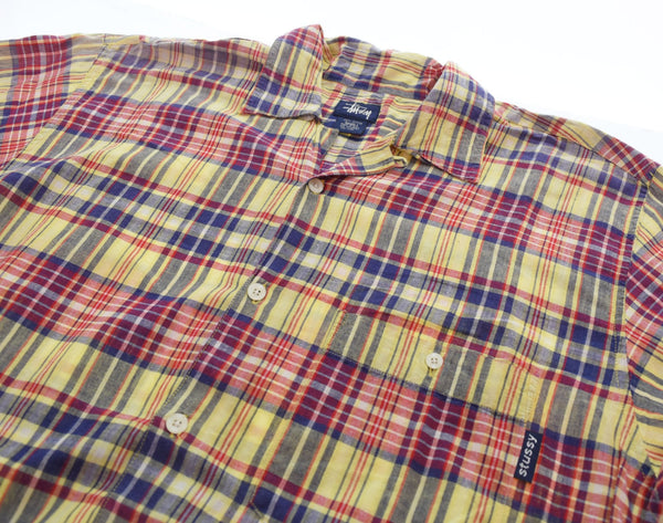 ステューシー STUSSY  90s 紺タグOLD STUSSY チェック 半袖シャツ 半袖シャツ Sサイズ 103MT-2587