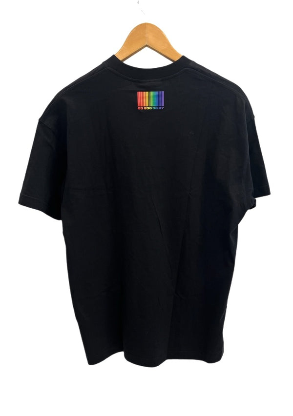 ヴェトモン VETEMENTS VTMNTS RAINBOW BARCODE レインボー バーコード 黒 VL12TR440B XS Tシャツ ブラック SSサイズ 101MT-4260