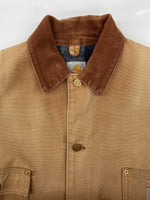 カーハート Carhartt MICHIGAN CHORE COAT ミシガン チョア コート ダック カバーオール 裏ブランケット ボタン アウター ジャケット 薄茶 サイズ 42 ジャケット ロゴ ベージュ 104MT-1958