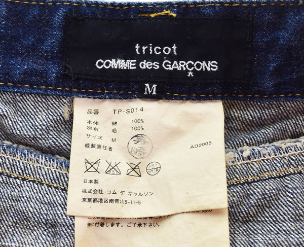トリココムデギャルソン tricot COMME des GARCONS AD2005 00s 00's 異素材切り替え デニム ウール ドッキング TP-S014 スカート マルチカラー Mサイズ 103LB-11