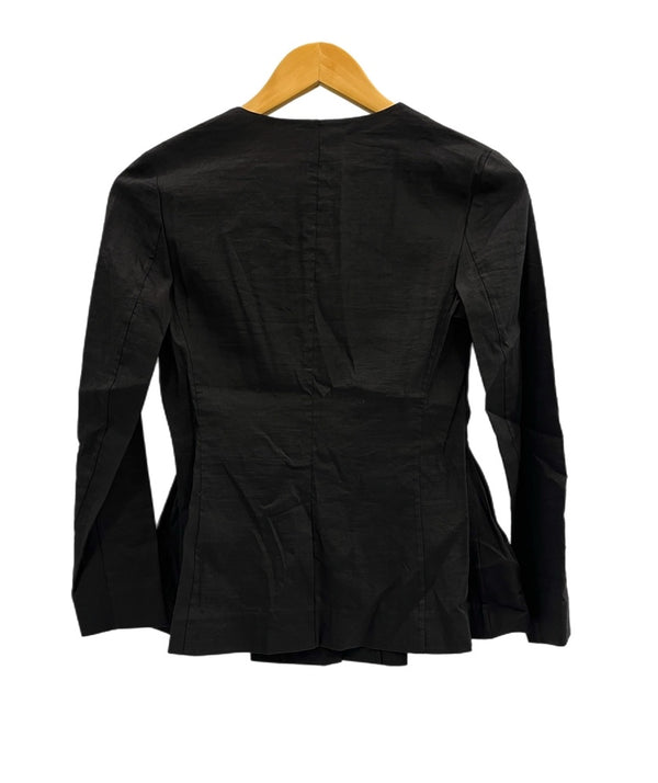 セオリー theory リネンジャケット 麻 ライトアウター 黒 ジャケット ブラック サイズ：00 101LT-170