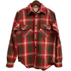 【曜日割引対象外】 ダブルアールエル RRL ネルシャツ 長袖シャツ レッド Mサイズ 201MT-4768 VB