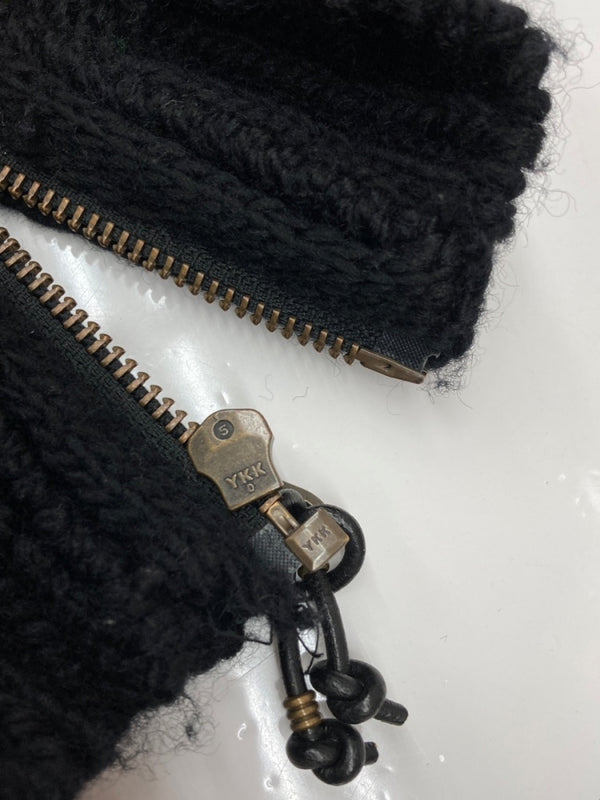 ヒステリックグラマー HYSTERIC GLAMOUR Cowichan Knit Cardigan カウチン ニット カーディガン GRANTED MONSTER 音符 ドクロ ジップアップ ジャケット 黒 02183ND05 カーディガン ロゴ ブラック Sサイズ 104MT-2223