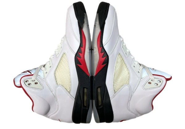 ナイキ NIKE 19年製 AIR JORDAN 5 RETRO FIRE RED エア ジョーダン レトロ ファイヤー レッド AJ5 スウッシュロゴ 白 赤 黒 DA1911-102 メンズ靴 スニーカー ホワイト 27.5cm 104S-844