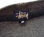 ステューシー STUSSY 90s 90's OLD STUSSY 紺タグ USA製 ライン ボーダー コットンニット スウェット 90年代 セーター グレー Sサイズ 103MT-2632