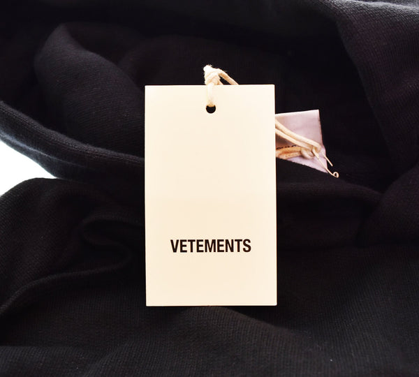 ヴェトモン VETEMENTS 18SS Tape Hoodie WSS18TR26 テープ デザイン スウェット プルオーバー パーカー  WSS18TR26  XS パーカ ブラック SSサイズ 103MT-2437