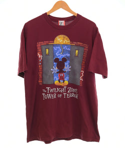 ヴィンテージ Vintage 90's Disney Tower of Terror ディズニー タワー・オブ・テラー タワテラ アトラクション ミッキー キャラT キャラクター バーガンディ XL Tシャツ ワインレッド LLサイズ 103MT-2924