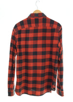 ダブルアールエル RRL ラルフローレン チェック ネルシャツ ワーク シャツ 赤 長袖シャツ レッド Mサイズ 103MT-2389