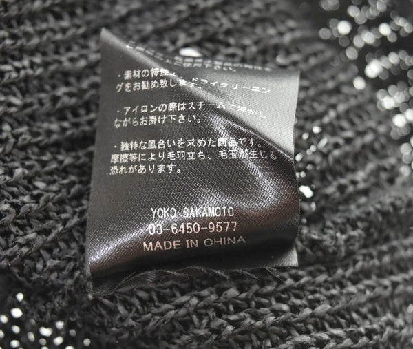 ヨーコ サカモト YOKO SAKAMOTO PAPER KNIT ニット 黒 セーター 無地 ブラック Mサイズ 103MT-573