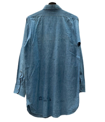 ミリタリー Military 50s 50年代 Vintage ヴィンテージ US NAVY CHAMBRAY SHIRTS シャンブレー ステンシル マチ付 長袖 青 サイズ不明 長袖シャツ 無地 ブルー 104MT-1201