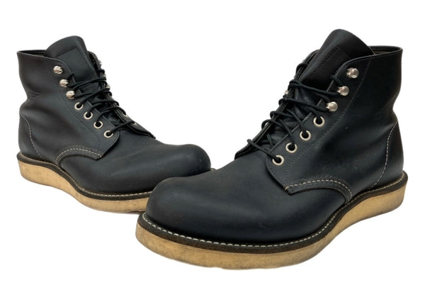 レッドウィング RED WING 6-inch CLASSIC ROUND TOE クラシック ラウンド スピードフック ワークブーツ アウトドア 8 1/2D 黒 8165 メンズ靴 ブーツ ワーク ブラック 26.5cm 104S-1071
