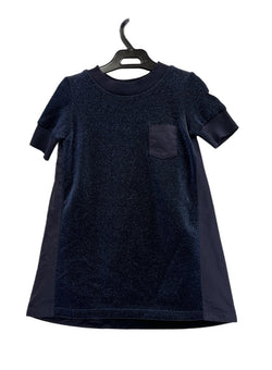 モンクレール MONCLER ABITO キッズ キラキラ ラメ グリッター 紺 D29548573005 829DD ワンピース 無地 ネイビー 4 anni 104cmサイズ 101KT-14