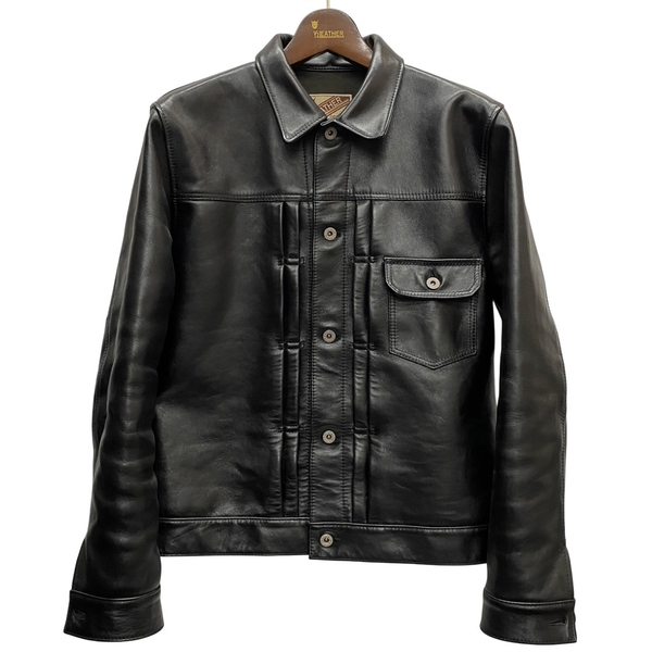 【曜日割引対象外】 ワイツーレザー Y'2 LEATHER ANILINE HORSE 1st Type G JACKET ジャケット ブラック 42サイズ 201MT-3637 VB