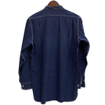 【曜日割引対象外】 リアルマッコイズ The REAL McCOY’S THE DOUBLE DIAMOND  スターウォバッシュ ストライプ デニムシャツ 長袖シャツ ネイビー 15サイズ 201MT-4365 VB