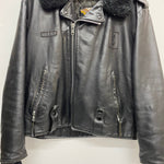 【曜日割引対象外】 ハーレーダビッドソン HARLEY-DAVIDSON 襟ボア ダブルライダース レザー ジャケット ブラック 38サイズ 201MT-4499 VB