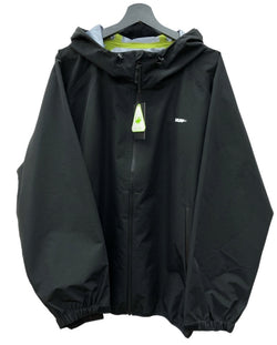 ハフ HUF Rainier Shell Jacket シェル マウンテンパーカー ライトアウター フーディ フロントジップ ロゴ プリント BLACK 黒 SP25 JK00458 ジャケット ワンポイント ブラック Lサイズ 104MT-1834