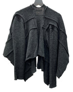 コムデギャルソン COMME des GARCONS 2003年製 変形 デザイン ボレロ オープンフロント ウール ナイロン 日本製 GRAY 炭 GK-T044 カーディガン アシンメトリー グレー 104LT-180