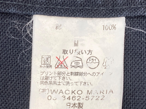 ワコマリア WACKO MARIA N-1 デッキジャケット OUTRAGEOUS INC フロントボタン ステンカラー ライトアウター バックプリント 日本製 NAVY 紺 ジャケット ロゴ ネイビー Mサイズ 104MT-1849