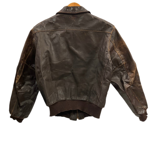 ミリタリー military 50's 50年代 US AIR FORCE A-2 フライトジャケット レザー CONMAR ZIP VINTAGE ヴィンテージ ジャケット ブラウン 101MT-5190