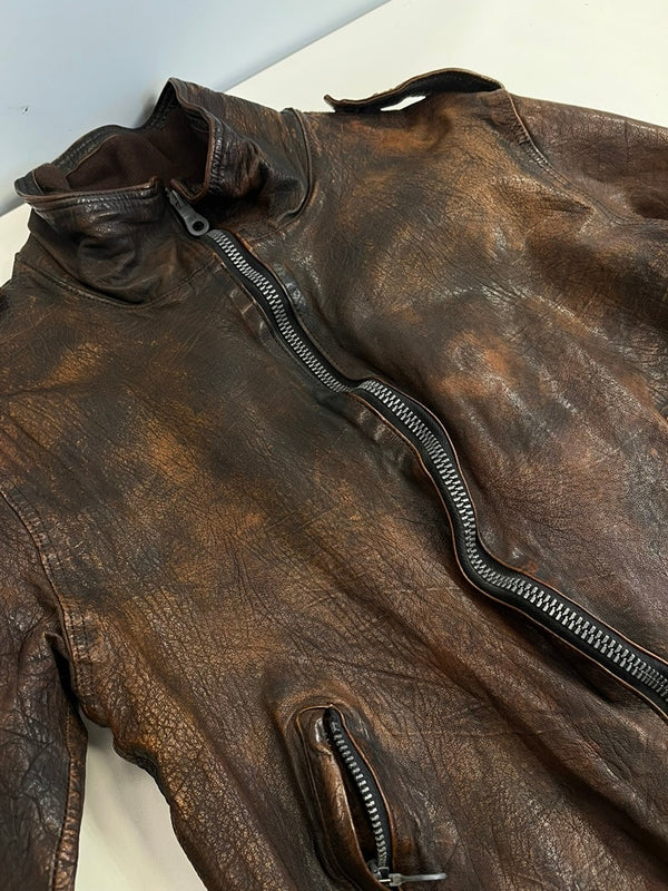 バックラッシュ BACKLASH イサムカタヤマ ISAMU KATAYAMA バッファローレザー シングルライダースジャケット レザージャケット 茶 982-02 ジャケット ブラウン Sサイズ 101MT-4560