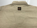 ダブルアールエル RRL 90s 三ツ星タグ プルオーバー ヘリンボーン HBT ミリタリー ワークシャツ マチ付き 長袖シャツ 無地 ベージュ Mサイズ 104MT-2061