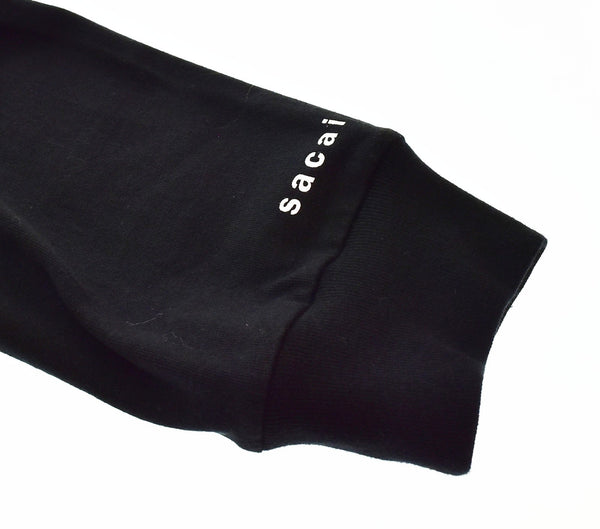 サカイ Sacai 23AW レイヤード バックロゴプリント クルーネック長袖Tシャツ 黒 23-0525S 2 ブラック 103MT-2185