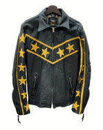 ショット SCHOTT LEATHER JACKET レザー ジャケット CLASSIC RACER シングルライダース バイカー 星 USA製 黄 黒 3181012 ジャケット ロゴ ブラック Lサイズ 104MT-905