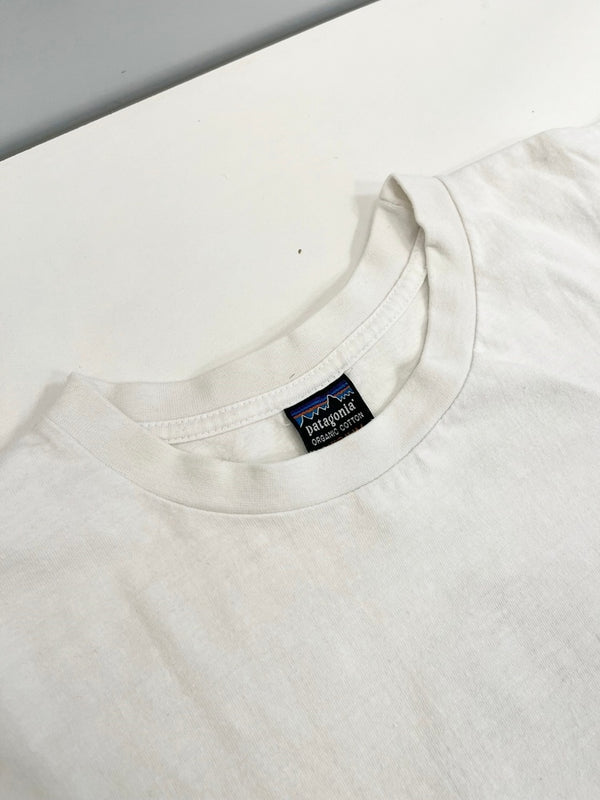 パタゴニア PATAGONIA 90s Vintage ヴィンテージ USA製 フィッツロイ山プリントTee 白 Tシャツ ホワイト Mサイズ 101MT-4731