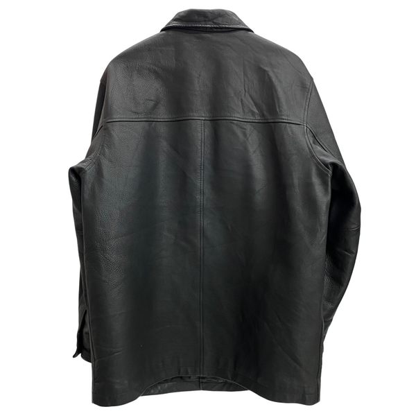 【曜日割引対象外】 ギャップ GAP 90's old gap カーコート レザージャケット コート ブラック Mサイズ 201MT-3807 VB