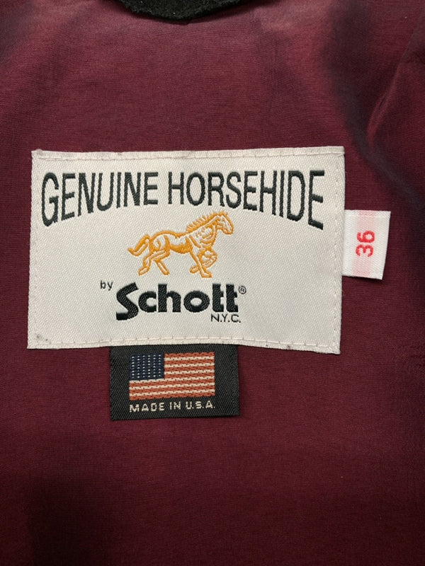 ショット SCHOTT HORSE LEATHER 641XX ホース レザー シングル ライダース ジャケット バイカー USA製 黒 7824150002 36 ジャケット 無地 ブラック 104MT-791