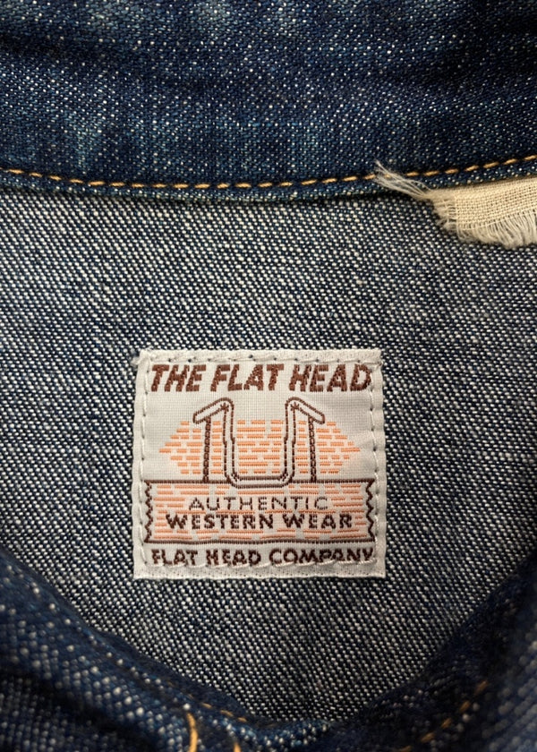 ザフラットヘッド THE FLAT HEAD DENIM WESTERN SHIRT デニム ウエスタン シャツ 長袖 インディゴ 青 7001 サイズ 36 長袖シャツ 無地 ブルー 104MT-1342