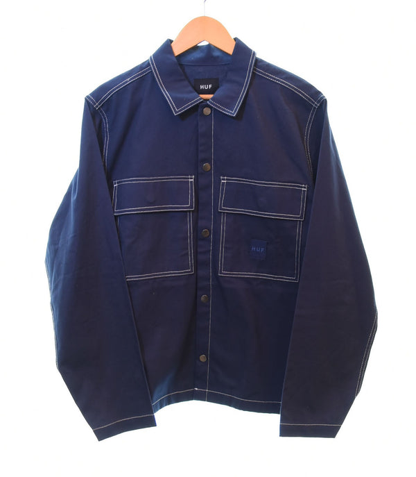 ハフ HUF MASON SHACKET コントラスト ステッチ ジャケット コットンツイル 24AW フレンチ ワーク ウェア  MASON SILVA ジャケット ネイビー Sサイズ 103MT-1778
