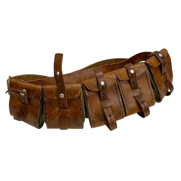 【曜日割引対象外】 ヴィンテージ vintage スウェーデン軍 バンダリアポーチ 5連 カオスポーチ レザー バッグ メンズバッグ ボディバッグ・ウエストポーチ ブラウン 201goods-753 VB