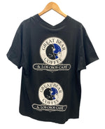 ヴィンテージ Vintage テストプリントTシャツ US古着 バイク カフェ くま フルーツオブザルーム 黒 袖シングル  XL Tシャツ プリント ブラック LLサイズ 101MT-2561