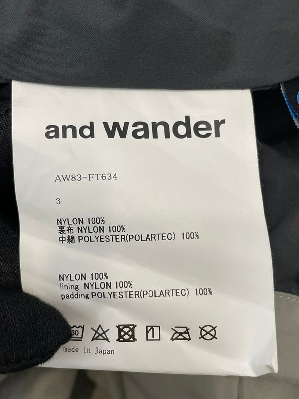アンドワンダー and wander 18AW ポーラテックアルファジャケット AW83-FT634 3 グレー 601MT-30