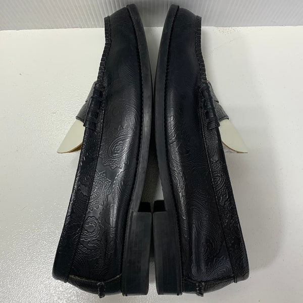 ケンフォードファインシューズ KENFORD MENS EMBOSSED LOAFERS BLACK WHITE PAISLEY メンズ靴 ローファー ブラック 27cmサイズ 201-shoes1279