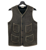 ブラウンズビーチ BROWN'S BEACH JACKET ビーチクロスベスト 三角タグ 刻印ボタン ゴマ塩 茶色 サイズ 38 ベスト 無地 ブラウン 104MT-1939