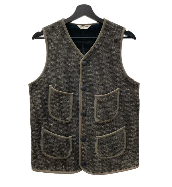 ブラウンズビーチ BROWN'S BEACH JACKET ビーチクロスベスト 三角タグ 刻印ボタン ゴマ塩 茶色 サイズ 38 ベスト 無地 ブラウン 104MT-1939