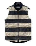 ロードランナー ROAD RUNNER KOBE PRISONER VEST プリズナー ベスト 囚人ベスト ダック ジップアップ ライダース 紺 ベスト ボーダー ネイビー Mサイズ 104MT-2003