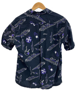 レッドテイル RED TAiL WiLD DRAGON ワイルドドラゴン 開衿 オープンカラーシャツ 紺 半袖シャツ ネイビー Mサイズ 101MT-4065